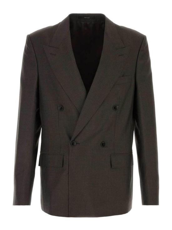 26FW 구찌 핀스트라이프 울 모헤어 재킷 865194ZAUV62062 DARK BROWN