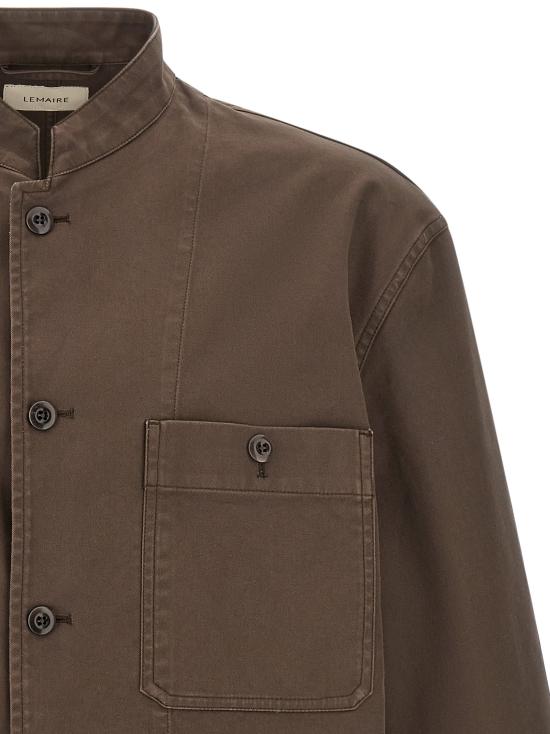 26FW 르메르 헤비 코튼 트윌 스탠드 칼라 재킷 OW1289LF1452BR489 Brown - LEMAIRE