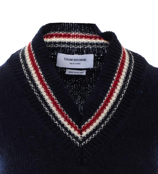 26FW 톰브라운 도니골 RWB 스트라이프 헥터 포인텔 베스트 FKV233A Y1506415 BLUE - THOM BROWNE