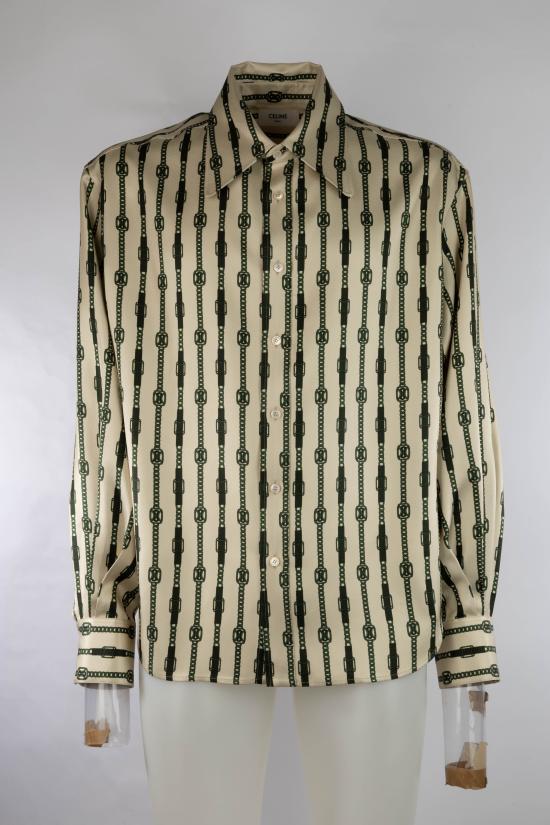 26FW 셀린느 긴팔 셔츠 RC0CF1768 GDV9 CREAM DARK GREEN