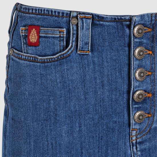 26FW 돈답 미디 스커트 G660B DS0397DXL2800 BLUE - DONDUP