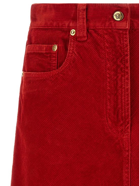 26FW 베르사체 롱 스커트 10267491A191671DA80 Red - VERSACE