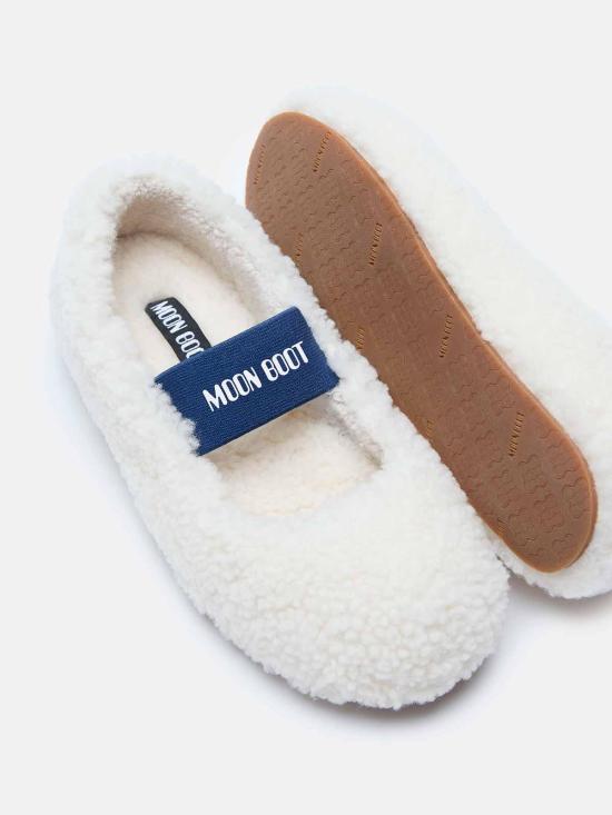 26FW 문부츠 시어링 퍼 발레리나 플랫슈즈 80D2400010 H017 BIANCO - MOON BOOT