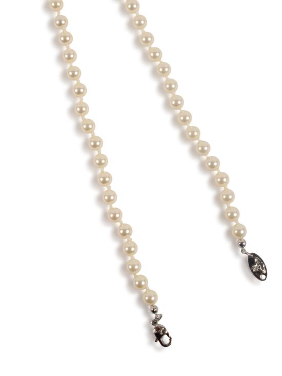 26FW 비비안웨스트우드 미니바스 릴리프 펄 목걸이 63010100 02P104CNP104 PLATINUM CREAM PEARL CRYST - VIVIENNE WESTWOOD