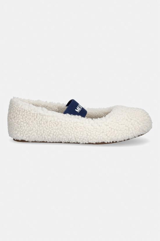 26FW 문부츠 시어링 퍼 발레리나 플랫슈즈 80D2400010 H017 BIANCO - MOON BOOT