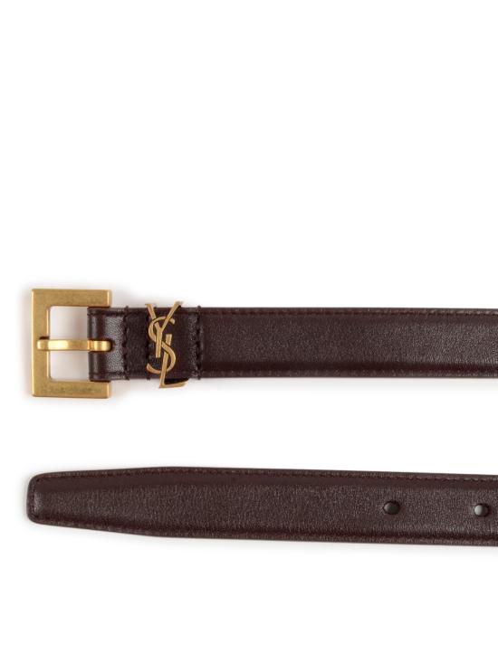 26FW 생로랑 카산드라 씬 스퀘어 버클 벨트 554465 BOO0W6892 RED TAN - SAINT LAURENT