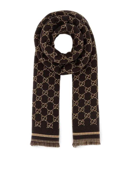 26FW 구찌 울 자카드 스카프 8362644G3862079 BROWN