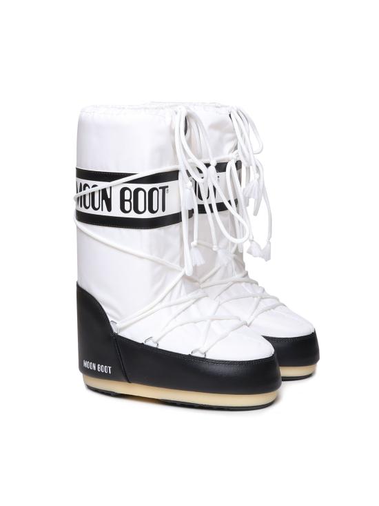 26FW 문부츠 아이콘 나일론 부츠 80D1400440 NA02 WHITE BLACK - MOON BOOT