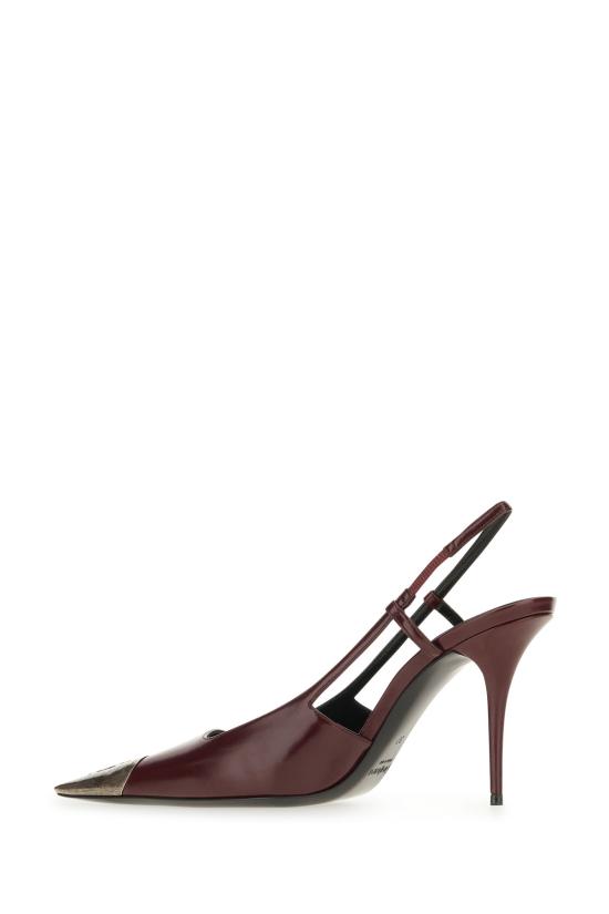 26FW 생로랑 스무스 가죽 슬링백 펌프스 841158AAFGC 6629 VINTAGE BORDEAUX - SAINT LAURENT