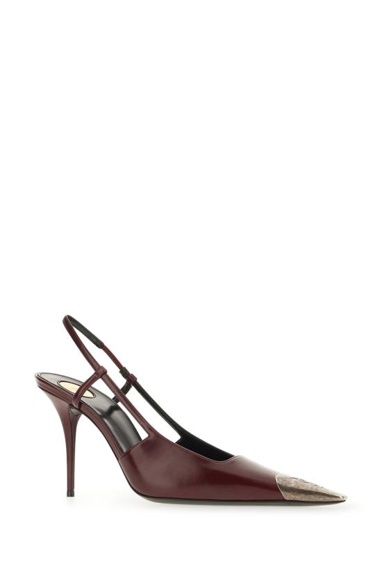 26FW 생로랑 스무스 가죽 슬링백 펌프스 841158AAFGC 6629 VINTAGE BORDEAUX - SAINT LAURENT