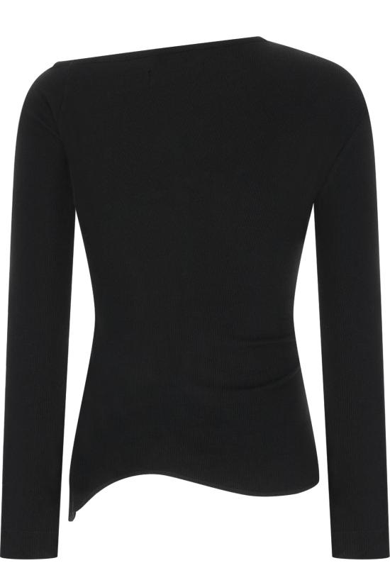 26FW 비비안웨스트우드 Hebo 비대칭 크루넥 반팔 티셔츠 1G01001JJ00BO N401 Black - VIVIENNE WESTWOOD