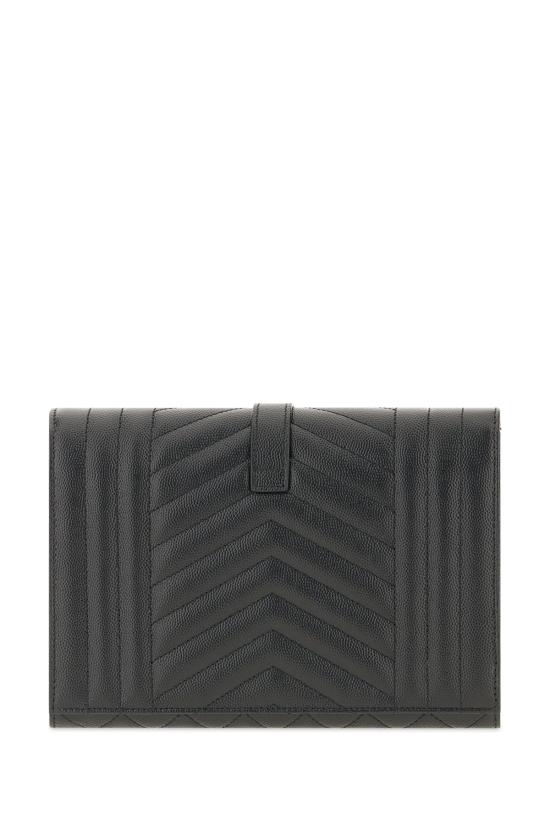 26FW 생로랑 그랑 드 뿌드르 엠보스 레더 믹스 마틀라세 엔벨로프 플랩 파우치 651030BOW91 1000 - SAINT LAURENT