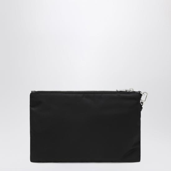 26FW 프라다 리나일론 앤 사피아노 레더 파우치 2NH0062DMH Black - PRADA