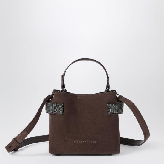26FW 브루넬로 쿠치넬리 스몰 에센스 탑핸들 백 MBDLD2499SUE Brown