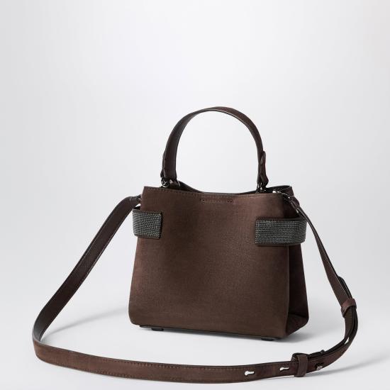 26FW 브루넬로 쿠치넬리 스몰 에센스 탑핸들 백 MBDLD2499SUE Brown - BRUNELLO CUCINELLI