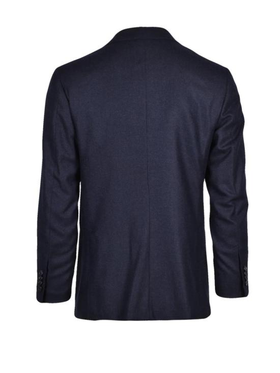 25FW 키톤 자켓 파란색 더블 브레스트 안감 없는 버진 울 재킷 - KITON
