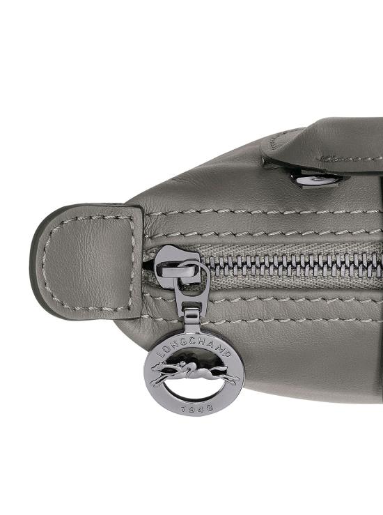 26FW 롱샴 르 플리아쥬 엑스트라 XS 레더 파우치 34205987P55 Grey - LONGCHAMP