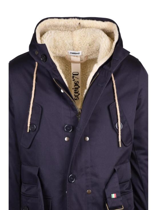 25FW L Eskimo 자켓 파란색 탈부착식 안감 벨트형 폴리에스터 혼방 파카 - OTHER BRANDS