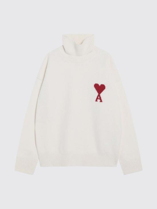 26FW 아미 ADC 터틀넥 스웨터 UKS839U018 154 White 1 - AMI