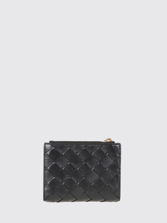 26FW 보테가베네타 인트레치아토 스몰 바이폴드 월렛 742330VCPP3 8425 Black - BOTTEGA VENETA