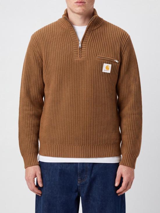 26FW 칼하트 WIP 디트로이트 하프 집 스웨터 I035398 3TGXX Brown
