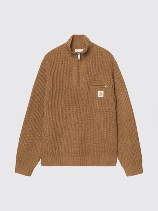 26FW 칼하트 WIP 디트로이트 하프 집 스웨터 I035398 3TGXX Brown - CARHARTT WIP