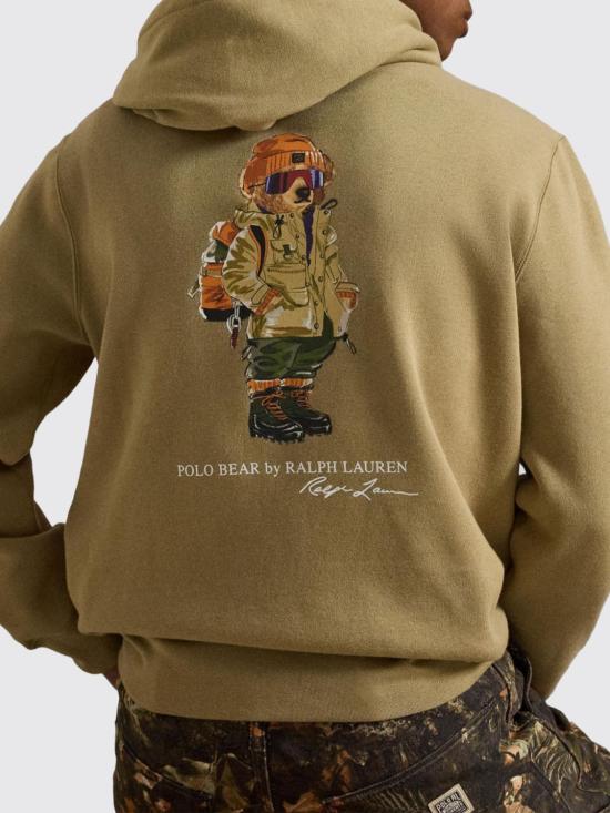 26FW 폴로 랄프로렌 후드 티셔츠 710B28794 001 Kaki - POLO RALPH LAUREN