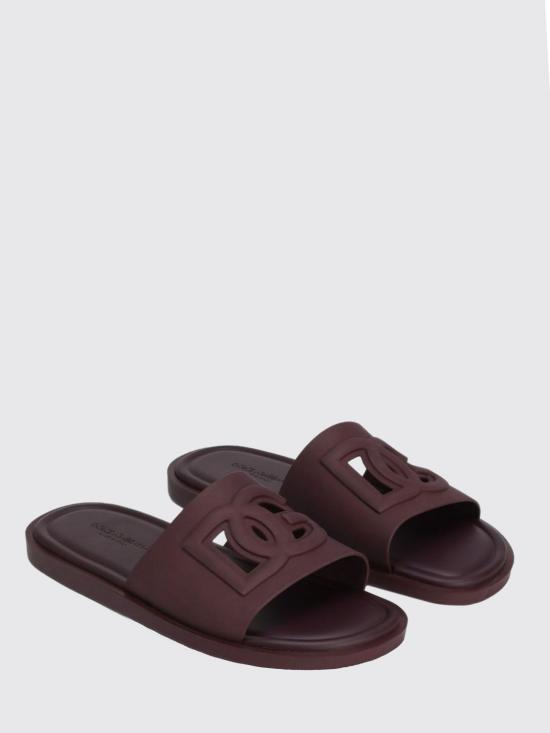 26FW 돌체앤가바나 러버 비치웨어 슬리퍼 CS2215AN994 80308 Burgundy - DOLCE & GABBANA