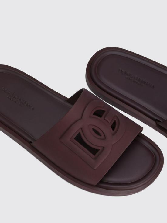 26FW 돌체앤가바나 러버 비치웨어 슬리퍼 CS2215AN994 80308 Burgundy - DOLCE & GABBANA