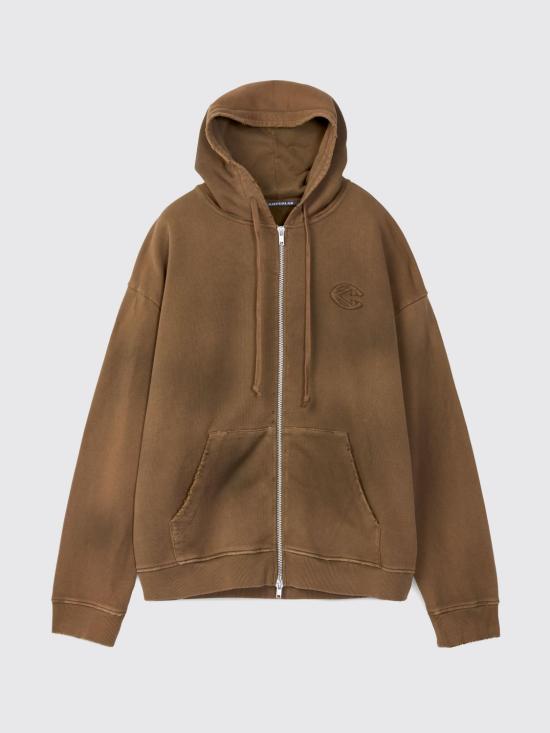 26FW 캠퍼 후드 티셔츠 AU00119 002 OVERSIZED WASHED ZIP HOODIE 0 Brown - CAMPER