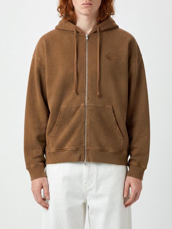 26FW 캠퍼 후드 티셔츠 AU00119 002 OVERSIZED WASHED ZIP HOODIE 0 Brown