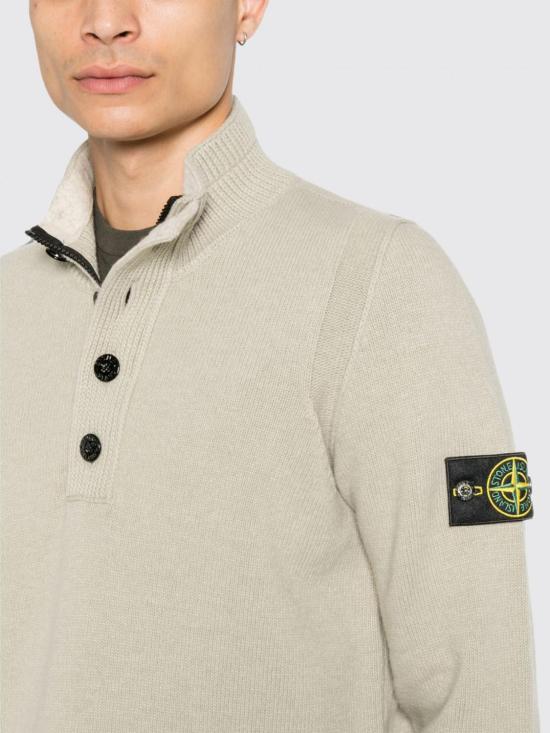 26FW 스톤 아일랜드 램스울 하프집 점퍼 램스울 하프집 점퍼 5100040S00A3 V0095 Sand - STONE ISLAND
