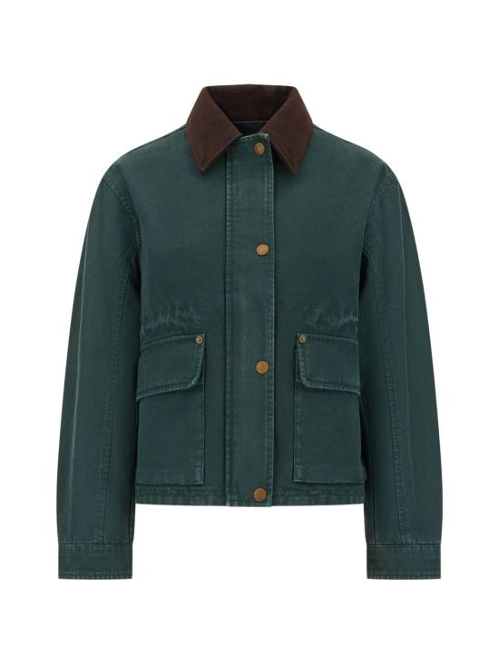 26FW 아크네 스튜디오 워싱 캔버스 블루종 자켓 A90755 AAX GREEN
