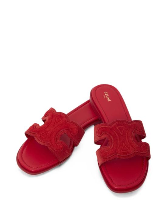26FW 셀린느 스웨이드 카프스킨 마리나 트리옹프 뮬 368235 122C27AG RED - CELINE