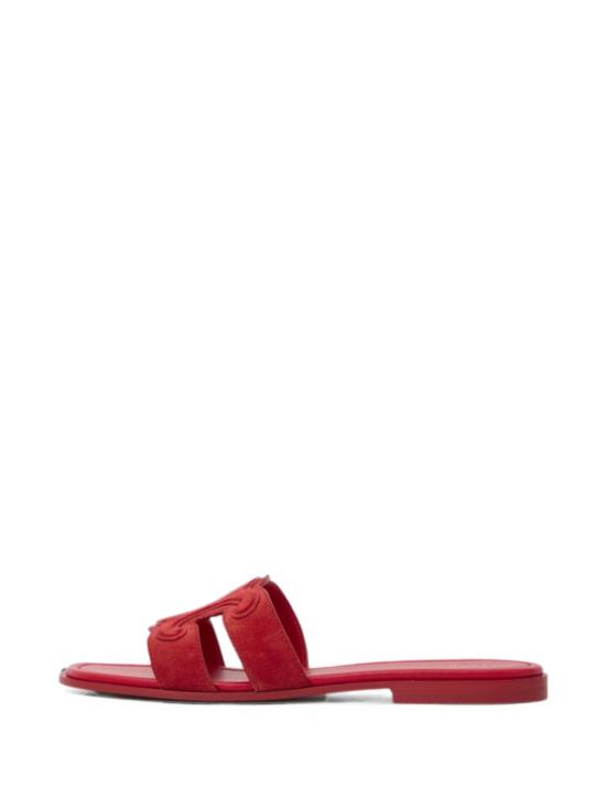 26FW 셀린느 스웨이드 카프스킨 마리나 트리옹프 뮬 368235 122C27AG RED - CELINE