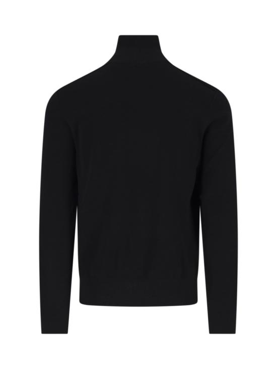 26FW 버버리 체크 트리밍 울 하프 지퍼 스웨터 체크 트리밍 울 하프 지퍼 스웨터 8134851A1189 Black - BURBERRY
