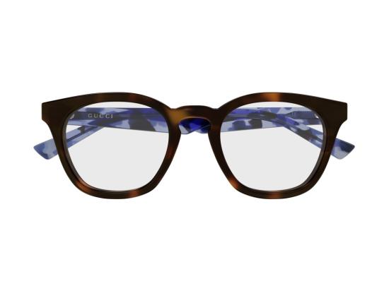 26SS 구찌 선글라스 블루 GG2185O 패턴 호피무늬 오버사이즈 사각 안경 - GUCCI