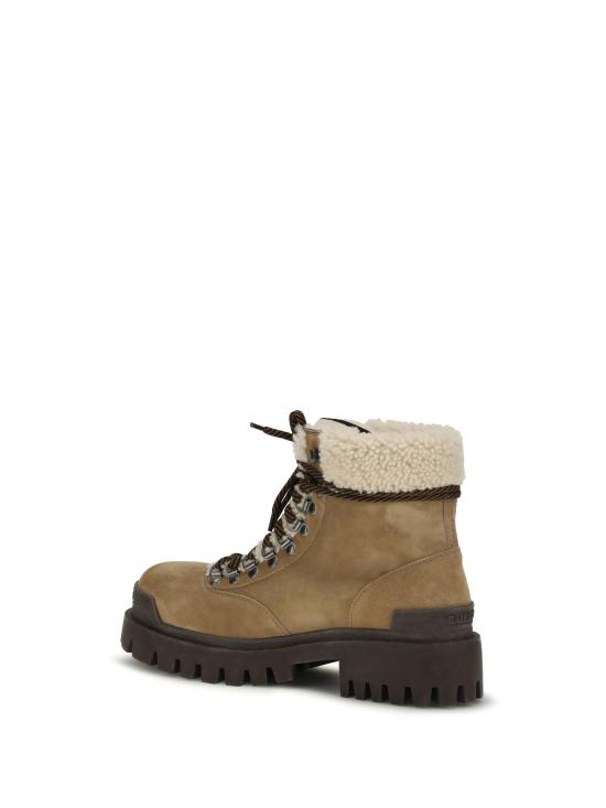 26FW 발렌시아가 컴뱃 스트라이크 스웨이드 시어링 윈터 부츠 A006QFWCG82 2290 BEIGE - BALENCIAGA