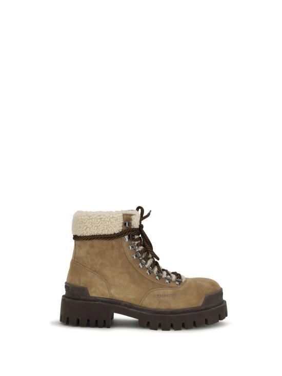 26FW 발렌시아가 컴뱃 스트라이크 스웨이드 시어링 윈터 부츠 A006QFWCG82 2290 BEIGE
