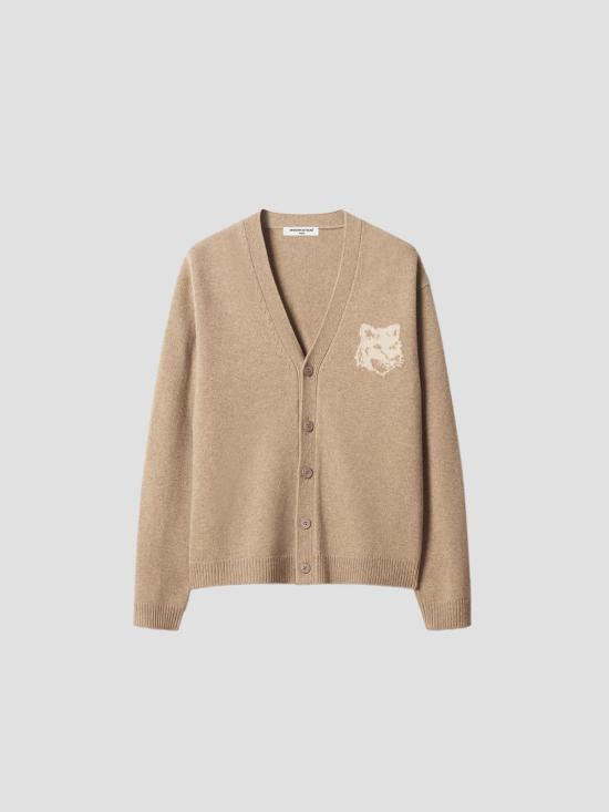26FW 메종키츠네 폭스 헤드 인타르시아 메리노 가디건 PM00509KM0329 0626 TAUPE MLNG DUSTY BGE