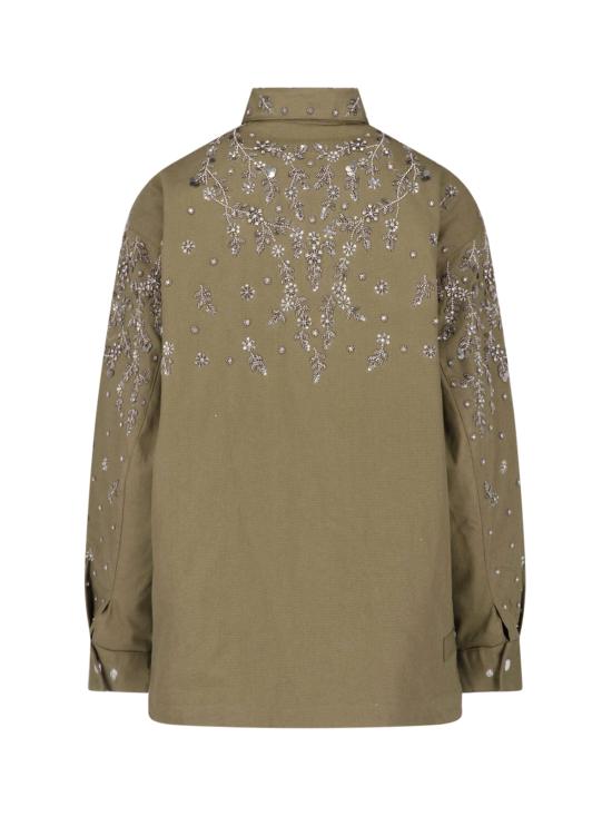  자켓 OAKEY BRIGHT CANVAS RHINESTONES JACKET LODEN GREEN - OTHER BRANDS