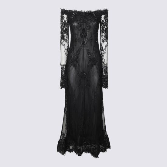26FW 블루마린 미디 원피스 RF6063 J161622222 BLACK - BLUMARINE