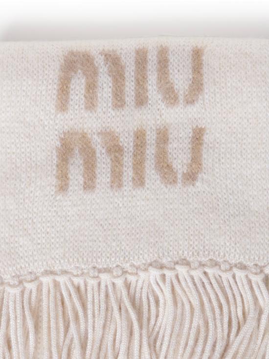 26FW 미우미우 울 모헤어 머플러 5FS062 2CQDF0009 WHITE - MIU MIU