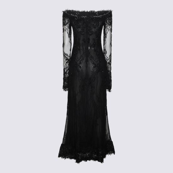 26FW 블루마린 미디 원피스 RF6063 J161622222 BLACK - BLUMARINE