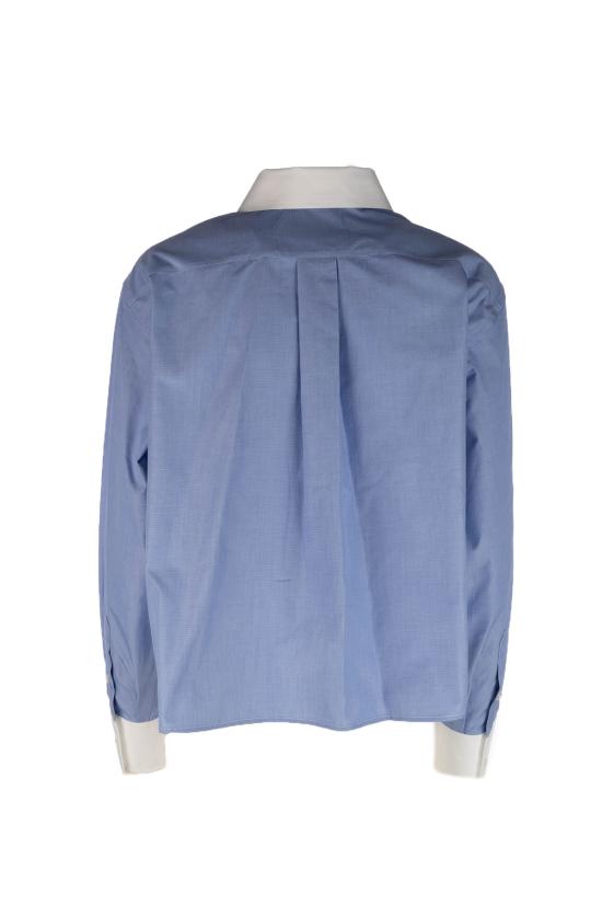 26FW 셀린느 코튼 포플린 크롭 셔츠 RC0DI2N91 07EU BLEU - CELINE