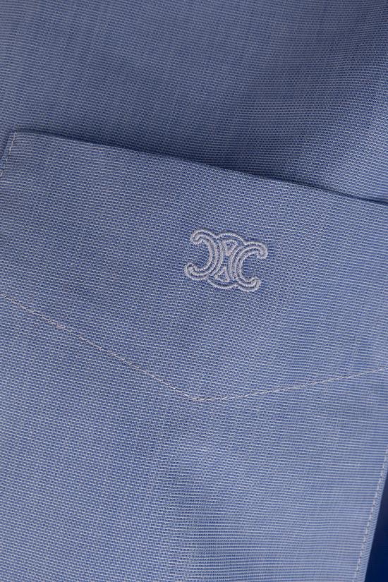 26FW 셀린느 코튼 포플린 크롭 셔츠 RC0DI2N91 07EU BLEU - CELINE