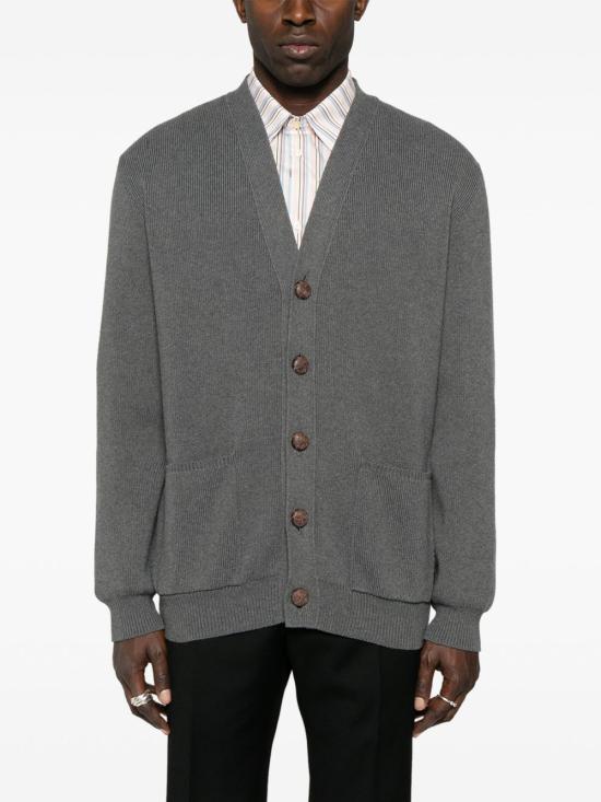 26FW 골든구스 코튼 니트 V넥 버튼 가디건 GMP00946 P00066260304 GRIGIO - GOLDEN GOOSE