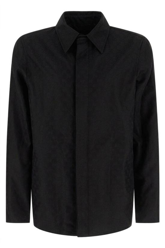 26FW 구찌 GG 코튼 캔버스 셔츠 A009BSZAUR4 1000 NERO