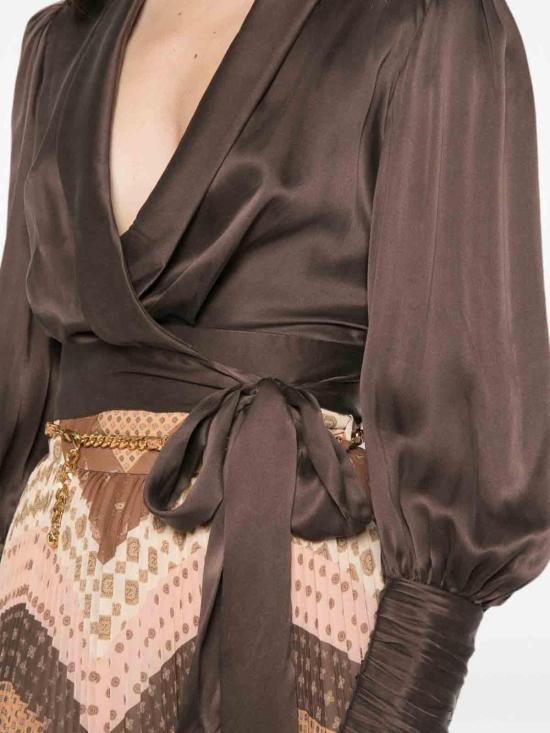 26FW 짐머만 민소매 티셔츠 4913TF26RBCHBITTERCHOCOLATE BROWN - ZIMMERMANN