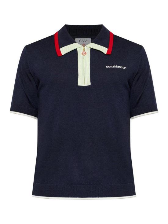 26FW 카사블랑카 폴로 티셔츠 MPF26KW84601NAVY DARK BLUE